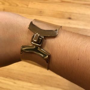 Gold and clear cuff bracelet